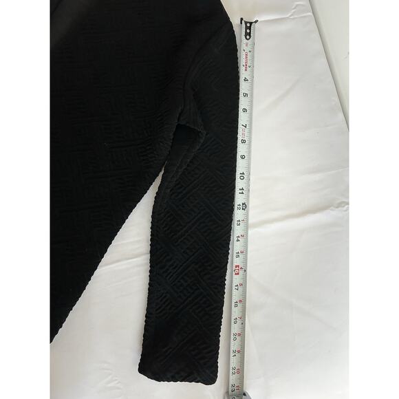 Chicos Travelers Collection Textured Jacquard Quilted Jacket size 1 Black - Picture 7 of 9